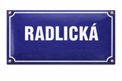 Smaltovaná ULIČNÍ CEDULE 600x300 mm - jednořádková, modrá