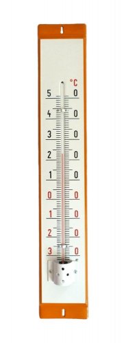 Enamel thermometer without motif - Rozměr teploměru: 860x140mm, Barva: Oranžový