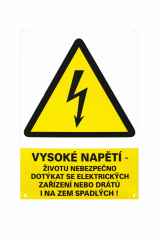 Smaltovaná cedule "Vysoké napětí"
