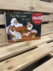 Plechová cedule "Santa - Coca Cola"