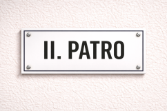 Smaltovaná Patrová cedule 250x80mm - s rámečkem