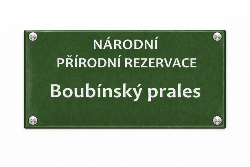 "NÁRODNÍ PŘÍRODNÍ REZERVACE + název" 300x135 mm
