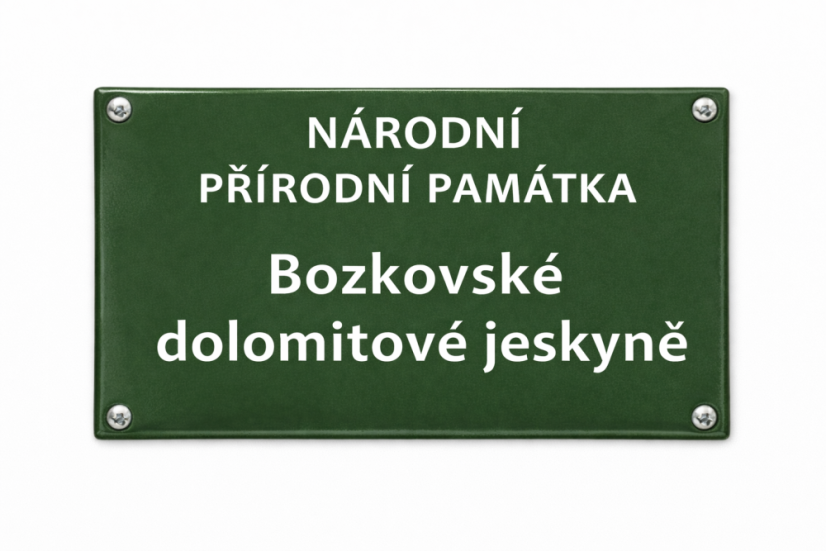 Smaltovaná cedule NÁRODNÍ PŘÍRODNÍ PAMÁTKA + název - 300x160 mm