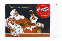 Plechová cedule "Santa - Coca Cola"