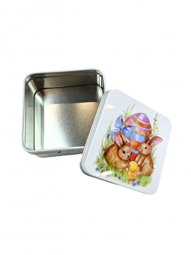 Plechová krabička velikonoční 87x87x40 mm