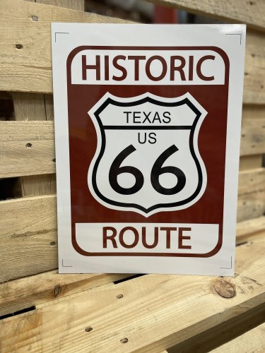Plechová cedule "Route 66"
