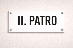 Smaltovaná Patrová cedule 250x80mm - obdélník