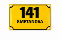Smaltované Domovní číslo s dodatkovým řádkem