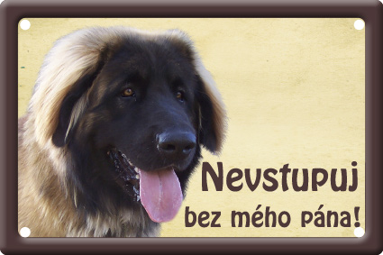 Leonberger tabulka 15x10 cm - Text tabulky: Nevstupuj bez mého pána!