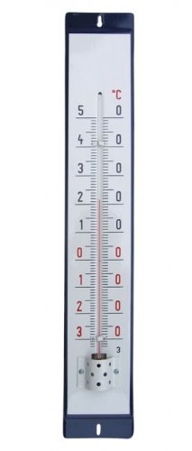 Enamel thermometer without motif - Rozměr teploměru: 500x95mm, Barva: Modrý