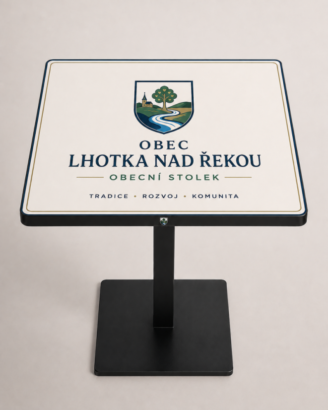 Stolek s logem obce Stolek s logem obce