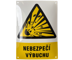 Smaltovaná cedule Nebezpečí výbuchu - 210x297 mm