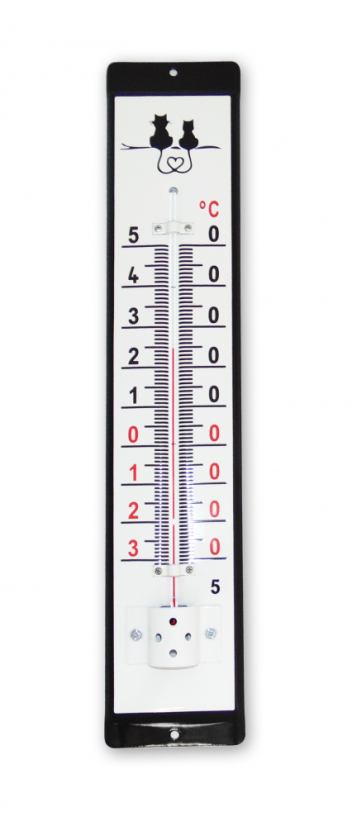 Smaltovaný teploměr s kočkama