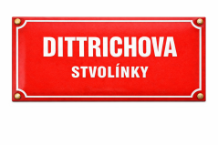 Smaltovaná ULIČNÍ CEDULE 600x300 mm - 2 řádky, červená