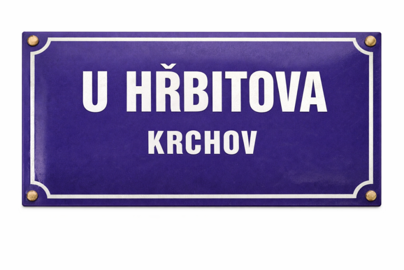 Smaltovaná ULIČNÍ CEDULE 600x300 mm - 2 řádky, modrá
