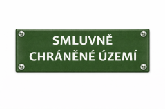 Smaltovaná cedule Smluvně chráněné území - 300x90 mm