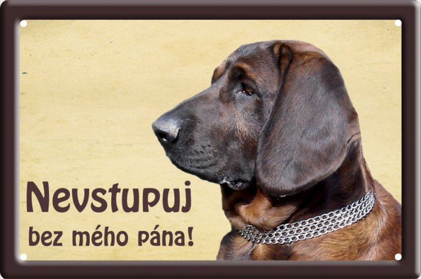 Hannoverský barvář tabulka 15x10 cm - Text tabulky: Pozor pes!
